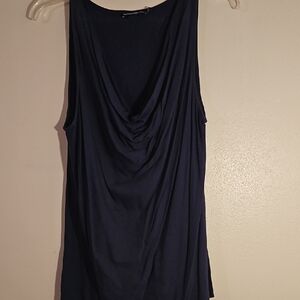 Ralph Lauren Navy Drape Front Tank Top